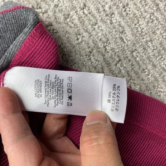 Eddie Bauer Shirt Men XXL 2XL Burgundy Gray Long Sleeve T-Shirt 1/4 Button Up - Picture 7 of 11